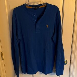 U.S. Polo Assn. Men's Long Sleeve Royal Blue Henley